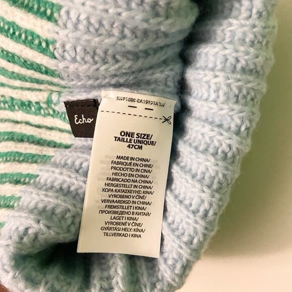 Echo New York Womans Ribbed Pom Pom Hat Winter Hat With Tags - Picture 7 of 12